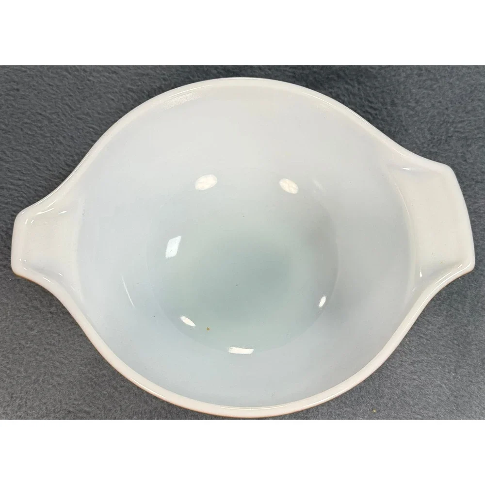 Vintage Pyrex Butterfly Gold 442 Cinderella Mixing Bowl 1.5 Qt Brwn White Floral